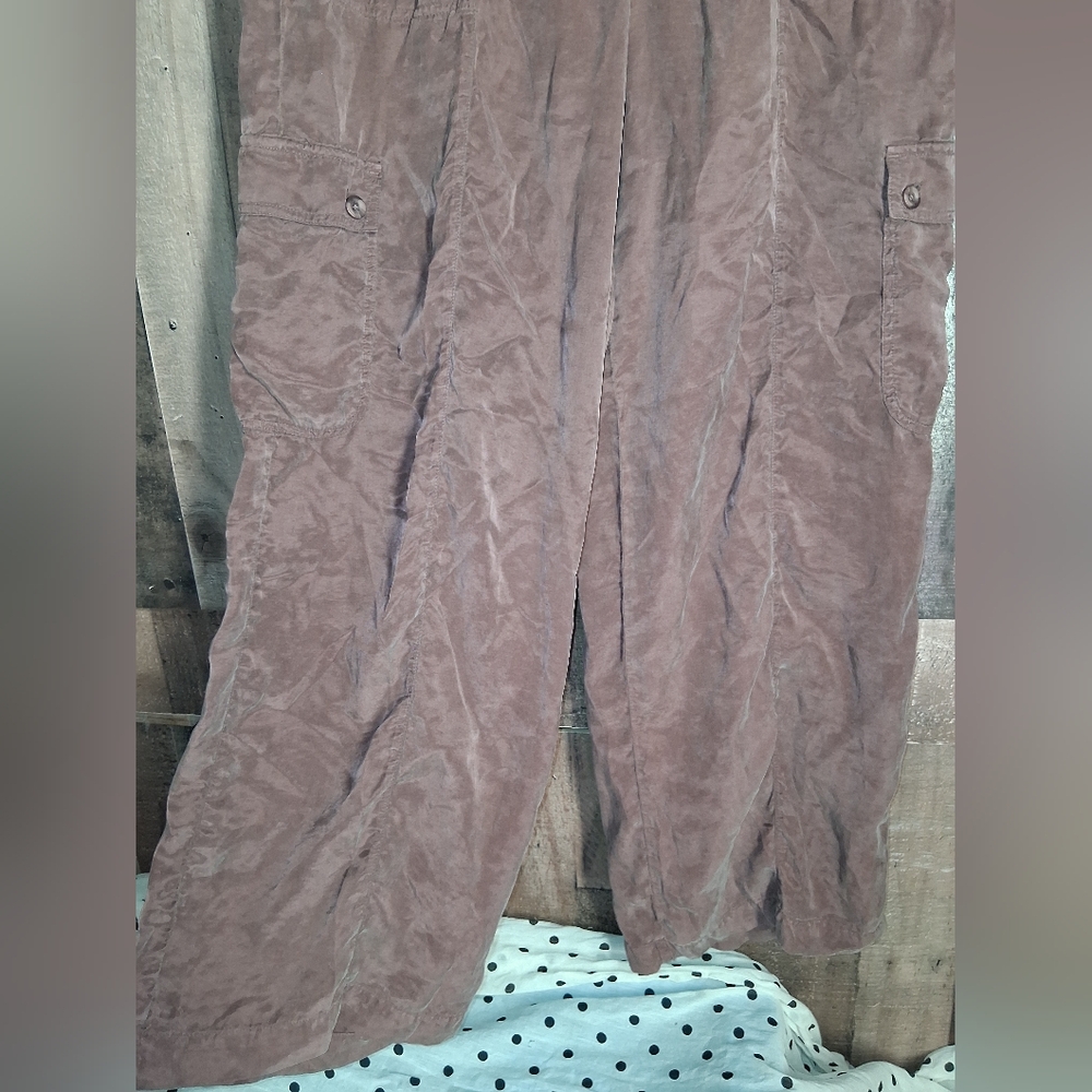 Bella Dahl Echo High Waisted Seam Pant Cargo Wide Leg Paradise Brown Size Large - Picture 4 of 8